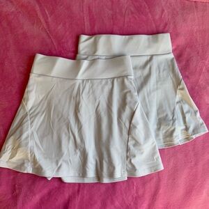 White Athletic Skirt Amazon Set of 2 Pleating on Back